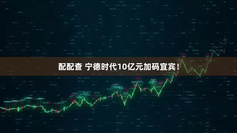 配配查 宁德时代10亿元加码宜宾！