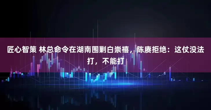 匠心智策 林总命令在湖南围剿白崇禧，陈赓拒绝：这仗没法打，不能打